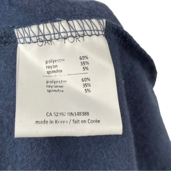 OAK + FORT Blue Lettuce Trim Crop Turtleneck Top Size M - Picture 5 of 5